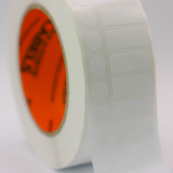 Flex-A-Freeze: Cap & Tube Labels - 13mm(h) x 32mm(w) + 11mm White Polymer Labels