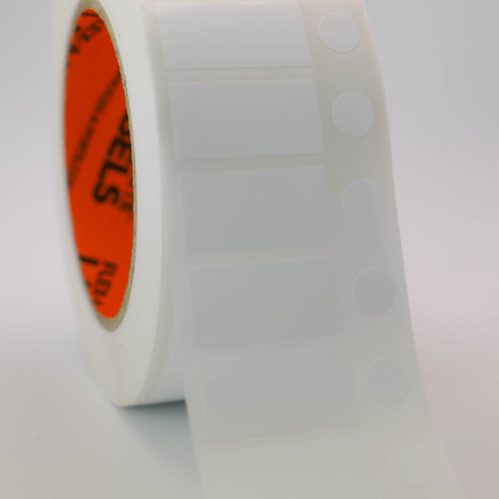 Flex-A-Freeze: Cap & Tube Labels - 16mm(h) x 32mm(w) + 9.5mm White Polymer Labels