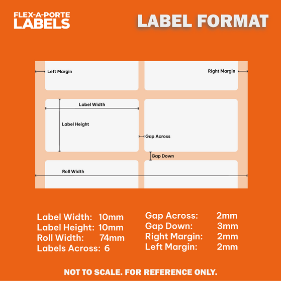Flex-A-Versal: 10mm(h) x 10mm(w) White Polyester Labels