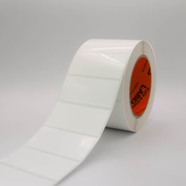 Flex-A-Versal: 32mm(h) x 70mm(w) White Polyester Labels.