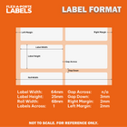 Flex-A-Versal: 25mm(h) x 64mm(w) White Polyester Labels
