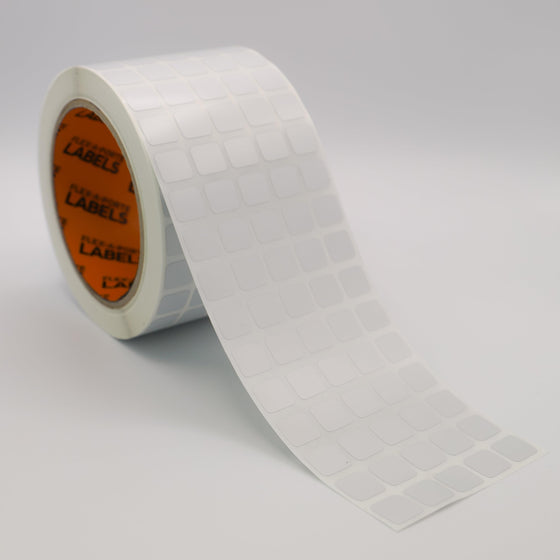Flex-A-Versal: 11mm(h) x 12mm(w) Silver Polyester Labels
