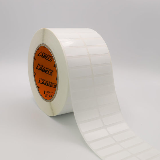 Flex-A-Versal: 10mm(h) x 32mm(w) White Polyester Labels