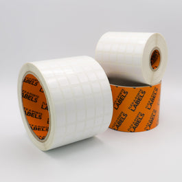 Flex-A-Versal: 10mm(h) x 10mm(w) White Polyester Labels.