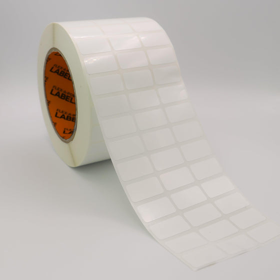 Flex-A-Versal: 10mm(h) x 25mm(w) White Polyester Labels