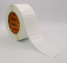 Flex-A-Versal: 10mm(h) x 51mm(w) White Polyester Labels.