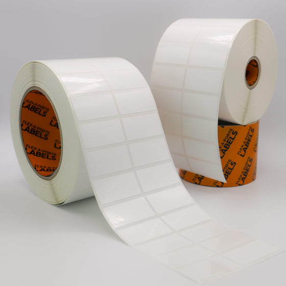 Flex-A-Versal: 19mm(h) x 38mm(w) White Polyester Labels