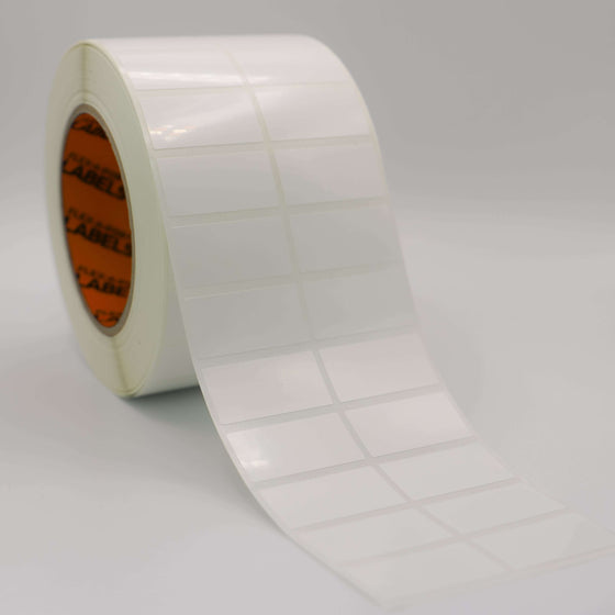Flex-A-Versal: 19mm(h) x 38mm(w) White Polyester Labels