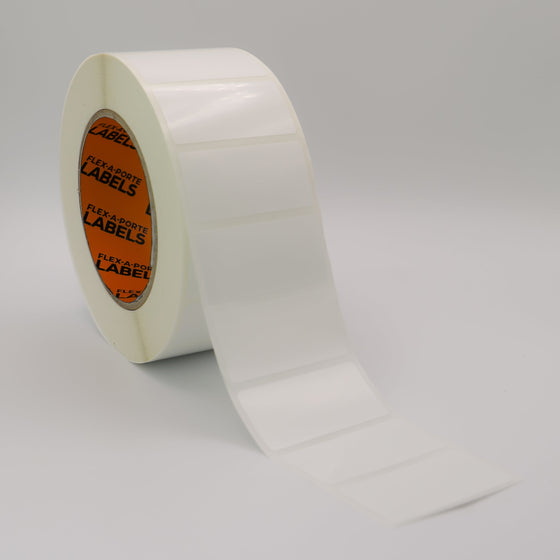 Flex-A-Versal: 25mm(h) x 51mm(w) White Polyester Labels