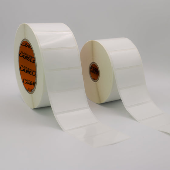 Flex-A-Versal: 25mm(h) x 51mm(w) White Polyester Labels