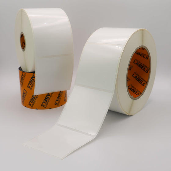 Flex-A-Versal: 60mm(h) x 60mm(w) White Polyester Labels