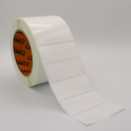 25mm 64mm White Polyester Value Solvent Acrylic Adhesive - 1,500 Per Roll Flex Porte 25x64 FLEX 018 industrial labels value solvent acrylic Adhesive - 1,500 Per Roll white polyester