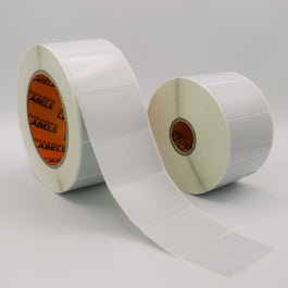 32mm 51mm Silver Polyester Universal Solvent Acrylic Adhesive - 1,500 Per Roll Flex Porte 32x51 FLEX 019 industrial labels silver polyester universal solvent acrylic Adhesive - 1,500 Per Roll