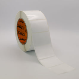 32mm 51mm White Polyester Value Solvent Acrylic Adhesive - 1,500 Per Roll Flex Porte 32x51 FLEX 019 industrial labels value solvent acrylic Adhesive - 1,500 Per Roll white polyester