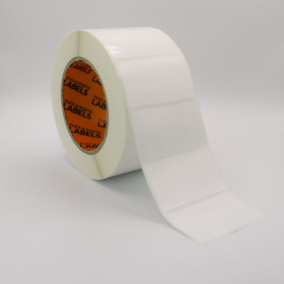 Flex-A-Versal: 35mm(h) x 64mm(w) White Polyester Labels
