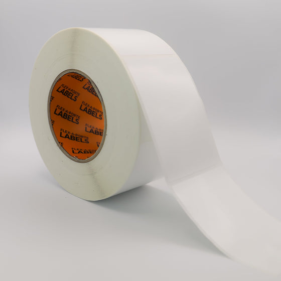 Flex-A-Versal: 98mm(h) x 65mm(w) White Polyester Labels