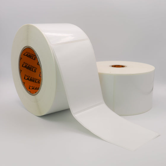 Flex-A-Versal: 75mm(h) x 100mm(w) White Polyester Labels