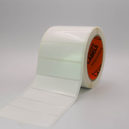 Flex-A-Versal: 25mm(h) x 76mm(w) White Polyester Labels.